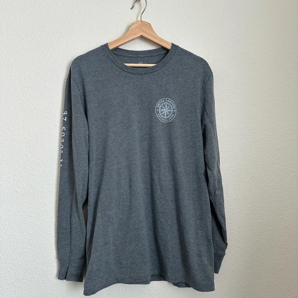 NWOT Bryce Canyon National Park Long Sleeve Unisex Tee with Map Size Large